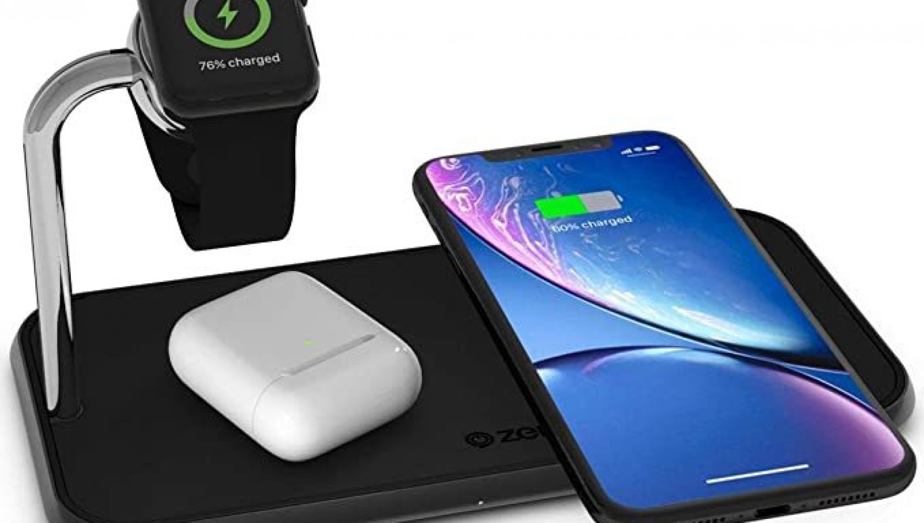 Dual+Watch Wireless Chargher di Zens, tre dispositivi Apple in ricarica