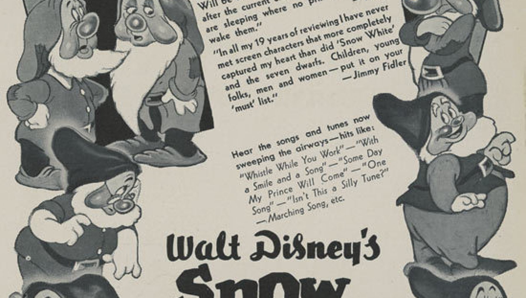 Debutta e trionfa Biancaneve, e per l’emozione Walt Disney si scorda i nomi dei sette nani