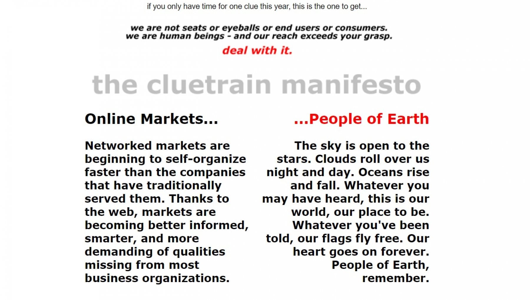 “I mercati sono conversazioni”: va online il Cluetrain Manifesto